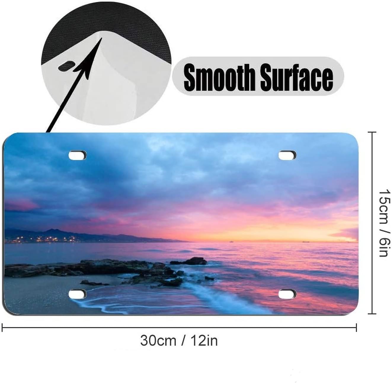 Metal Automotive License Plate, Custom Personalized Text Logo Image Photo Design Work,Customized Tag Aluminum License Plates for Front of Car - 2 or 4 Holes - US/Canada Size 12x6 inches