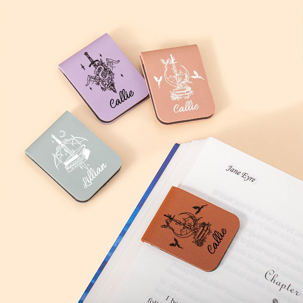 CALLIE Personalized Magnetic Bookmark Clip – Custom Name Reading Gifts for Book Lovers, Birthday Teacher's Day Christmas for Bookworm Gifts (Magic World)