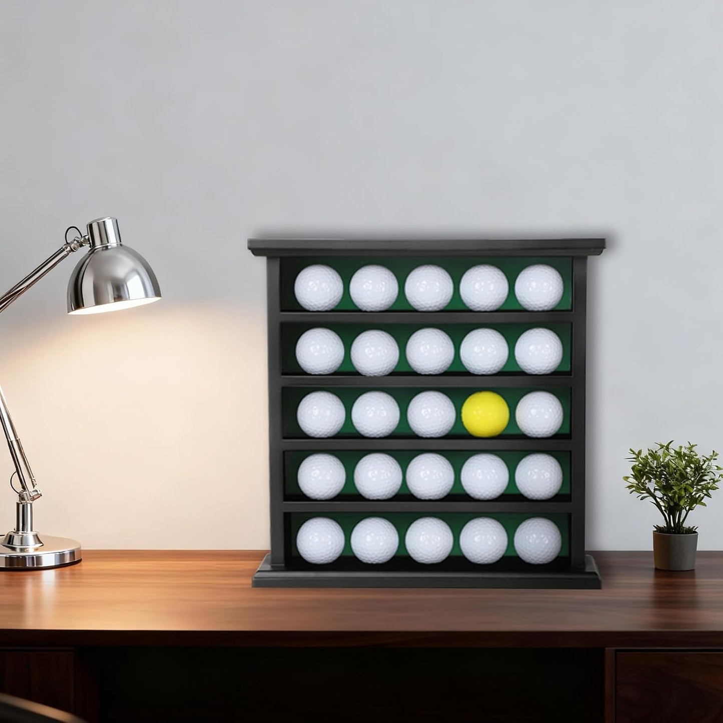 KCRasan Golf Ball Display Case - Wall Mounted Holder with Glass Door, Ideal Gift for Golf Enthusiasts