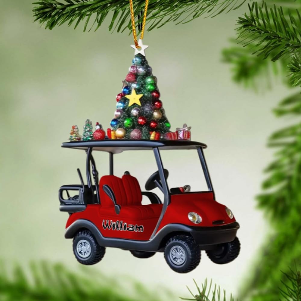 Personalized Golf Car Christmas Ornament, Christmas Ornament, Golf Cart Family, Golf Ornament, Golf Cart Ornament, Golf Christmas Ornaments, Golf Ornaments for Christmas Tree Gift for Golf Lovers/6