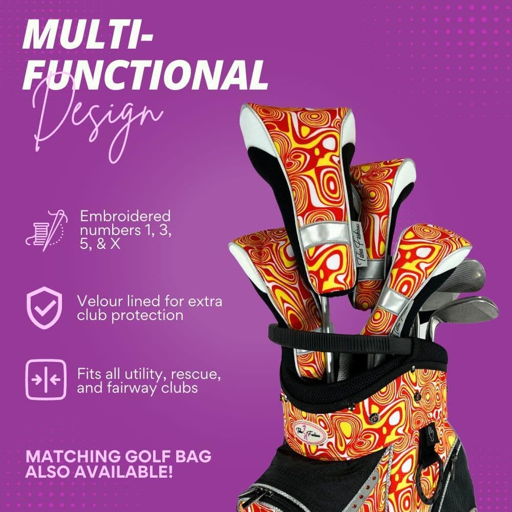 Taboo Fashions Monaco Golf Club Covers for Women - Numbered Golf Headcovers Set for Driver, Fairway and Hybrid Clubs - Weather Resistant, Pack of 4