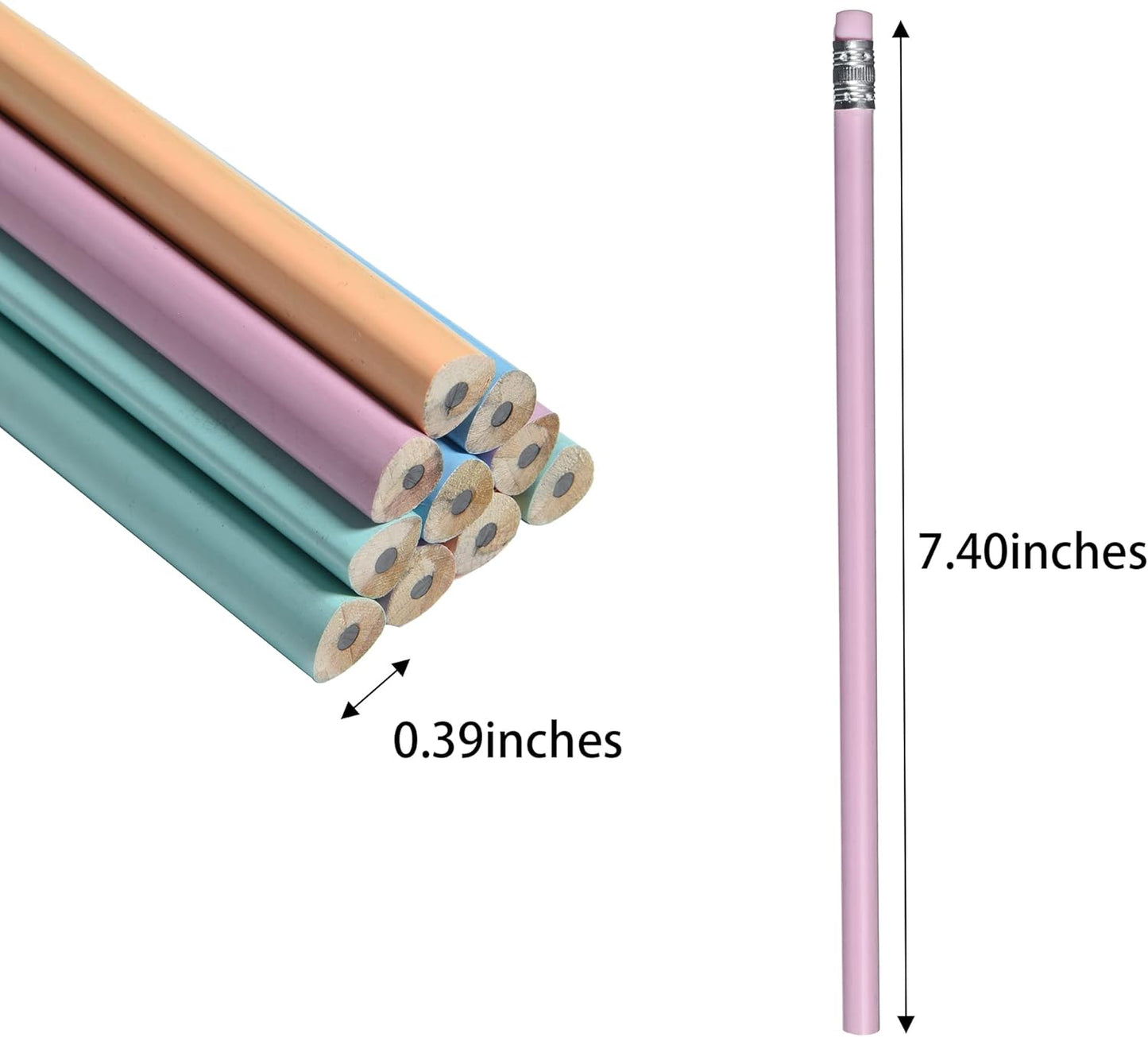 50PCS Triangular Grip Wooden cased Pencils for Kids with Erasers, Fun Cute Wood Wedding Golf Triangle Pencils for School,Drawing,Gift (50PCS)