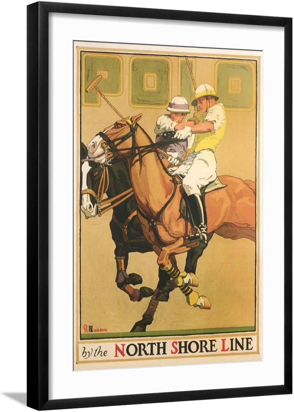 ART.COM Wall Art Print Polo Poster on Black Frame, 21" x 29"