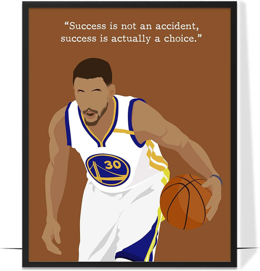 LOLUIS Motivational Basketball Superstar Hand-Drawn Artwork Sport Quote Wall Art Decorations (Unframed 16"x20", Basketball Player 7)