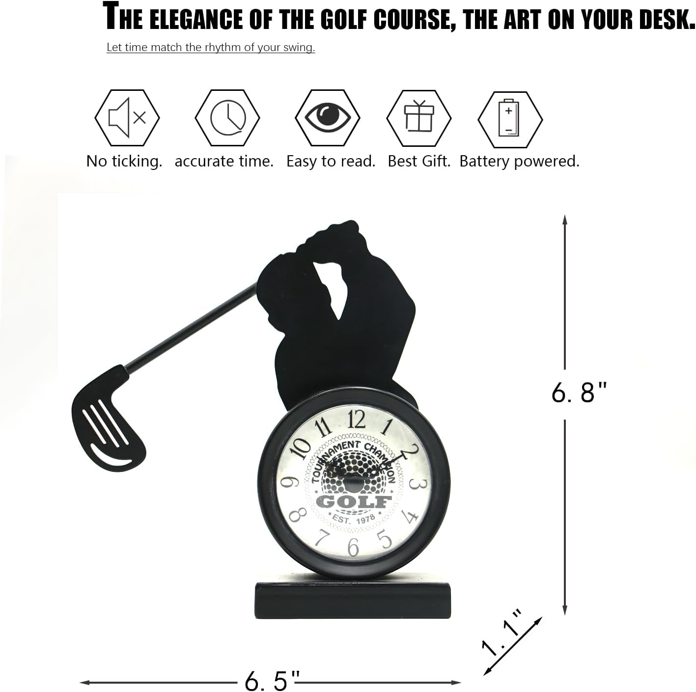 Golf Gifts for Men Dad Women Brother Bosses Golf Clubs Desk Clock Cool Desk Accessories for Coworkers Golfer Fans Souvenir Novelty Event Golf Office Decor Golfer Gadgets Unique Funny Stuff