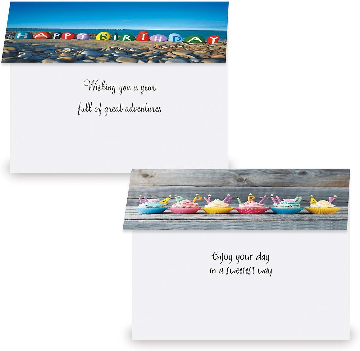 Current Playful Type Birthday Greeting Cards Value Pack - Set of 20, 10 Unique Designs, Large 5 x 7 Inch Cards, Sentiments Inside, Envelopes Included