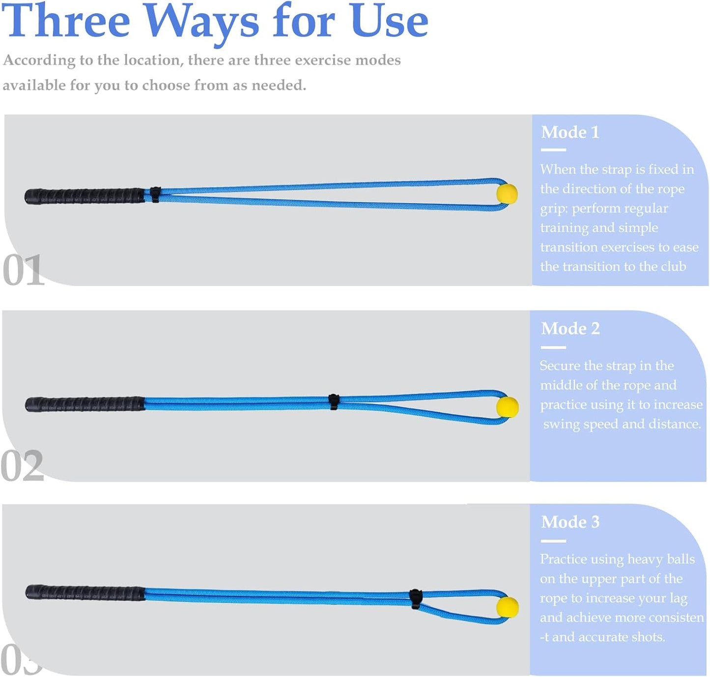 Little World Golf Rope Swing Trainer Set - Golf Training Aid with Swing Correcting Arm Band for Improved Technique & Tempo, Perfect Golf Gifts for Men & Women (Blue)