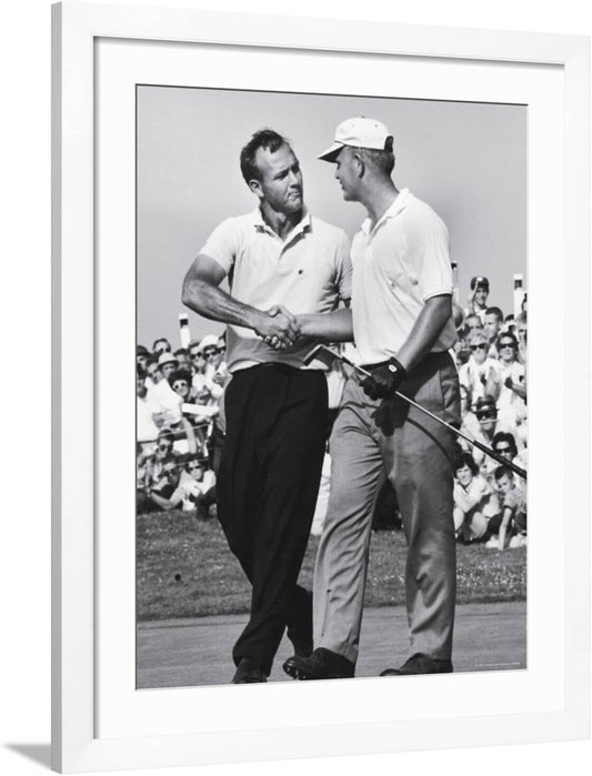 ART.COM Wall Premium Photographic Print Golfer Jack Nicklaus and Arnold Palmer During National Open Tournament on White Frame by John Dominis, 32" x 40"