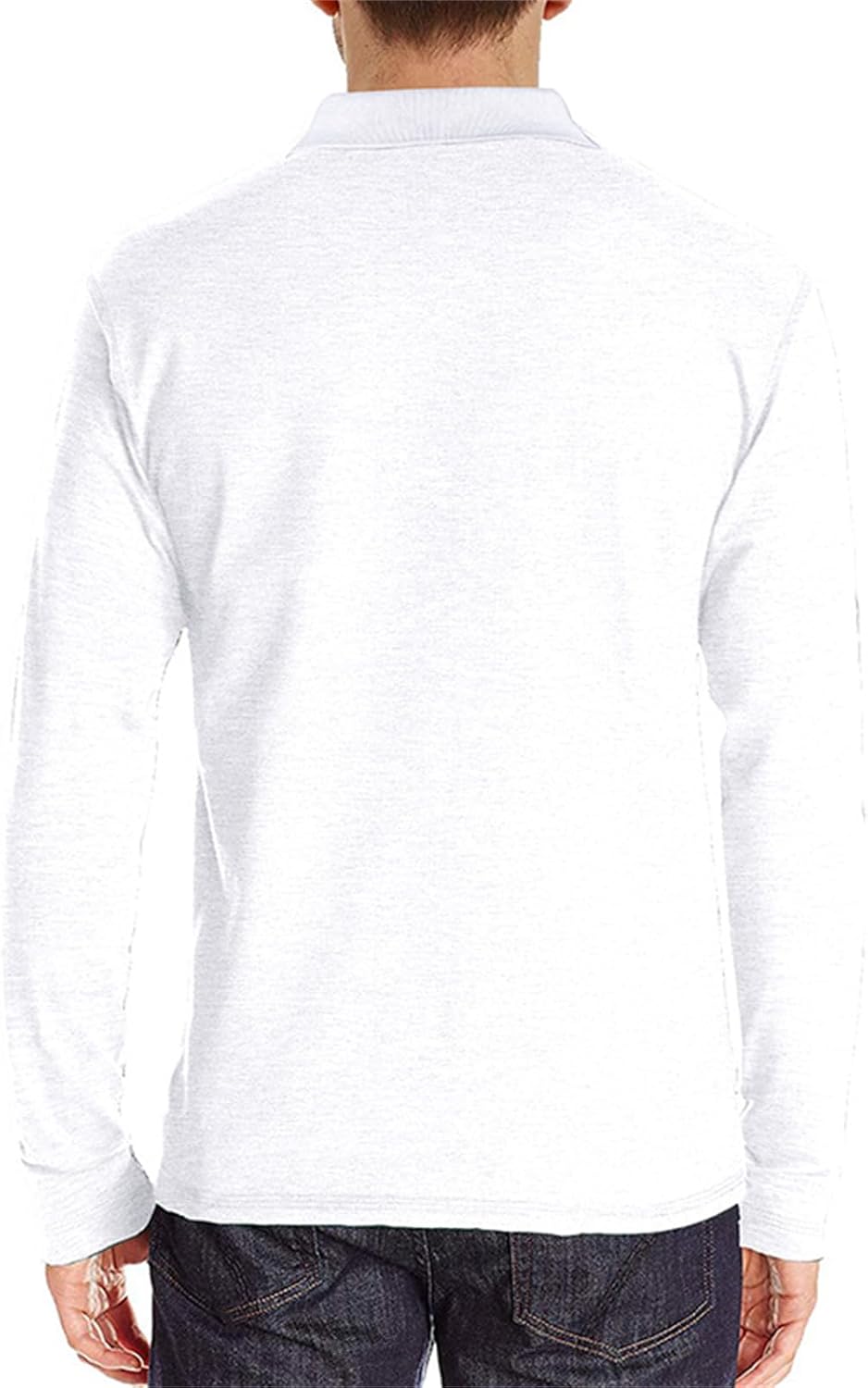 Mens Long Sleeve Polo Shirts Casual Moisture Wicking Golf Polo Shirts with Pocket