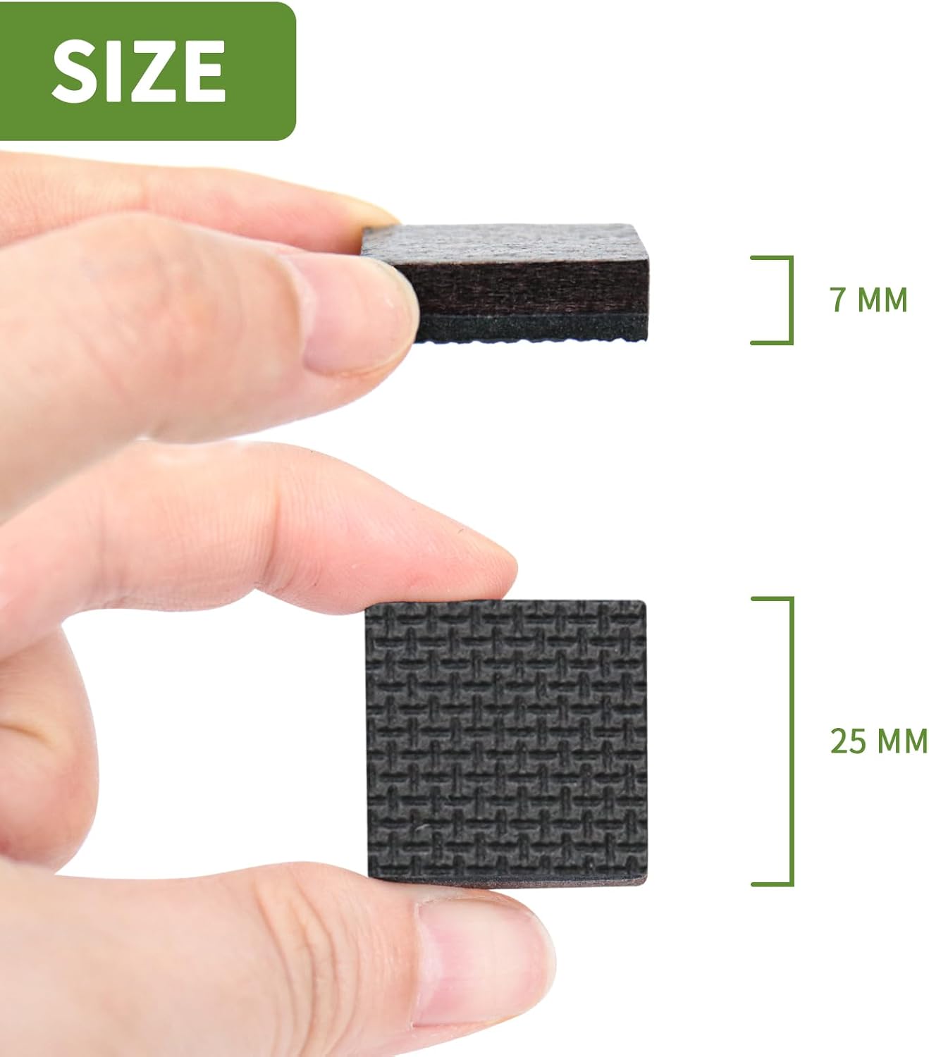 Non Slip Furniture Pads 60 PCS 1'' Square - Anti Slip Furniture Pads - Self Adhesive Rubber Feet Furniture Feet - Chair Leg Floor Protectors - Keep Furniture in Place