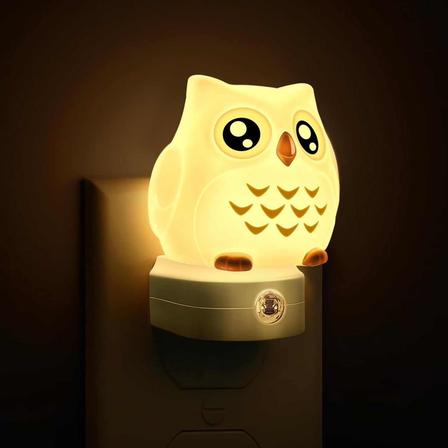 L LOHAS LED Owl Night Light for Kids, 3D Owl Night Light Plug in Wall, Dusk to Dawn Sensor, 8-Color Changing+Soft White 3000K, 3 Lighting Modes, Nursery Night Lights, Children, Room Decor