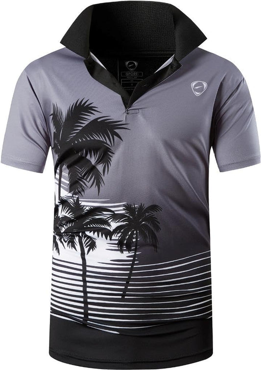 jeansian Men's Sport Outdoor Quick Dry Fit Short Sleeves Polo Tee Shirt Tshirt T-Shirt Tops Golf Tennis Bowling LSL195