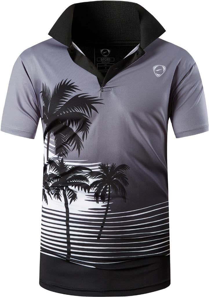 jeansian Men's Sport Outdoor Quick Dry Fit Short Sleeves Polo Tee Shirt Tshirt T-Shirt Tops Golf Tennis Bowling LSL195