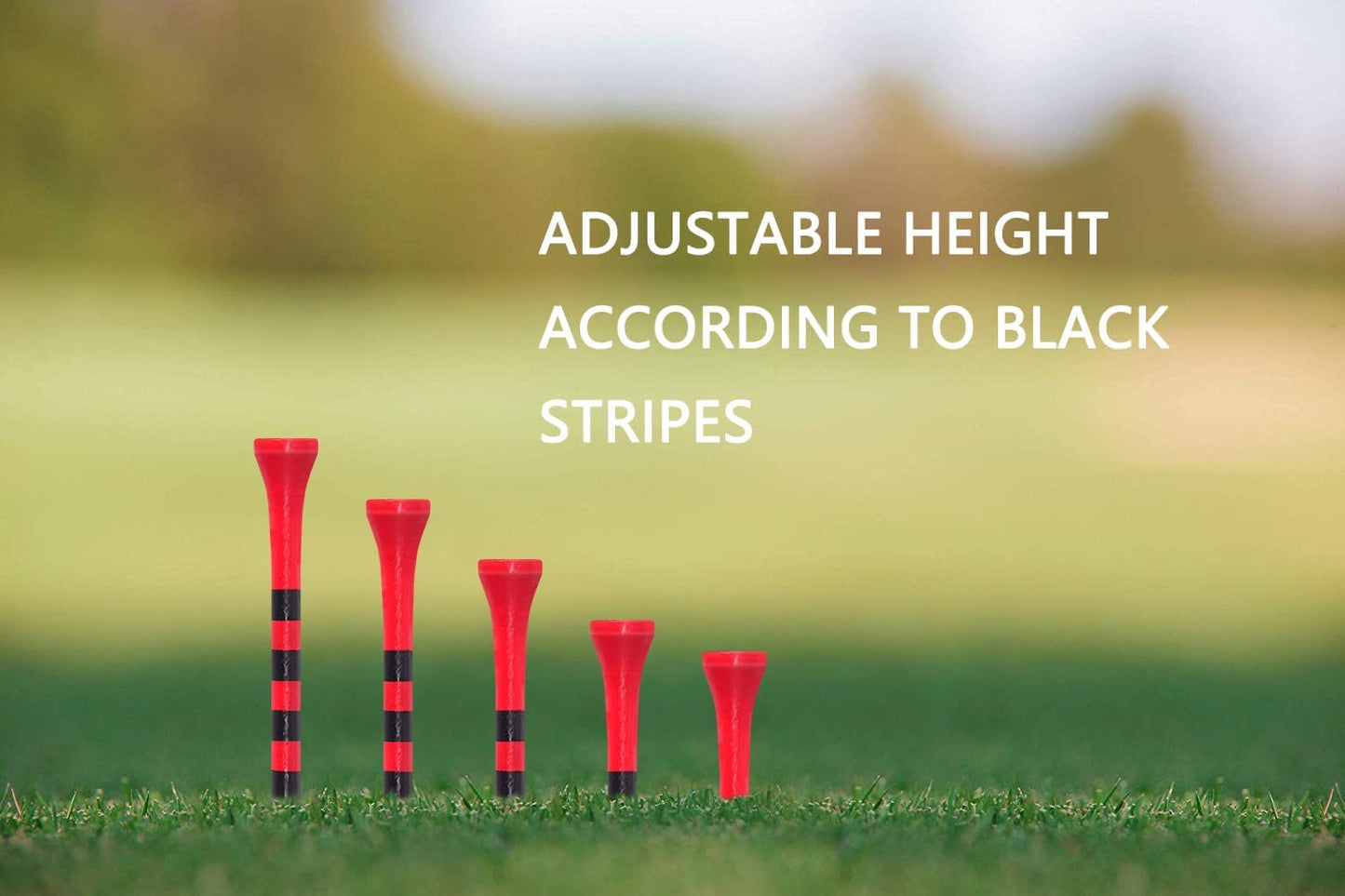 Wooden Golf Tees 3-1/4", 2-3/4", 2-1/8", 1-1/2" Available, 100 Count (Natural Color, White, Black, Blue, Red, Green, Yellow, Pink, Orange)