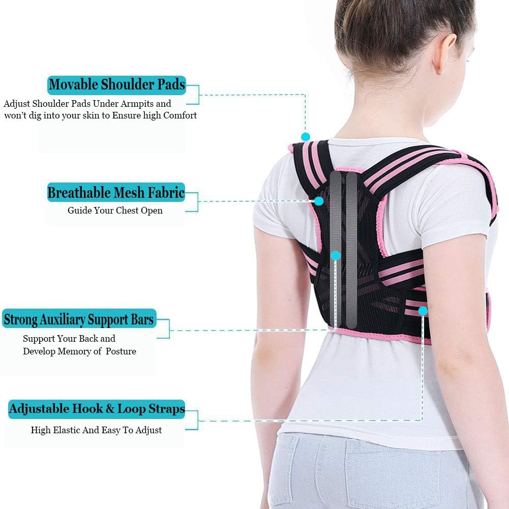 Lexniush Professional Posture Corrector for Men, Women and Kids, Effective Upper Back Posture Brace for Teenagers Boys Girls Spinal Support to Improves Slouch, Prevent Humpback, Relieve Back Pain