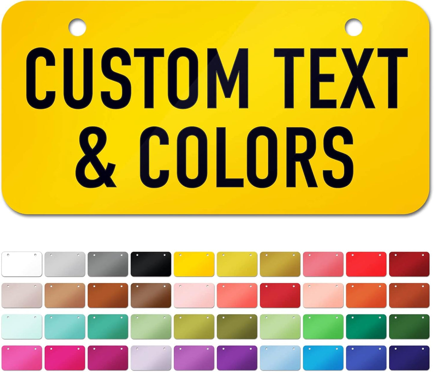 Mini License Plates Personalized, Custom License Plate for Bikes, ATV, Kids Car, Kids Bike, Golf Cart, Wagons and Key Rings | 3X6 Inch Metal - 40 Colors, 20 Fonts, by: My Sign Center, USA