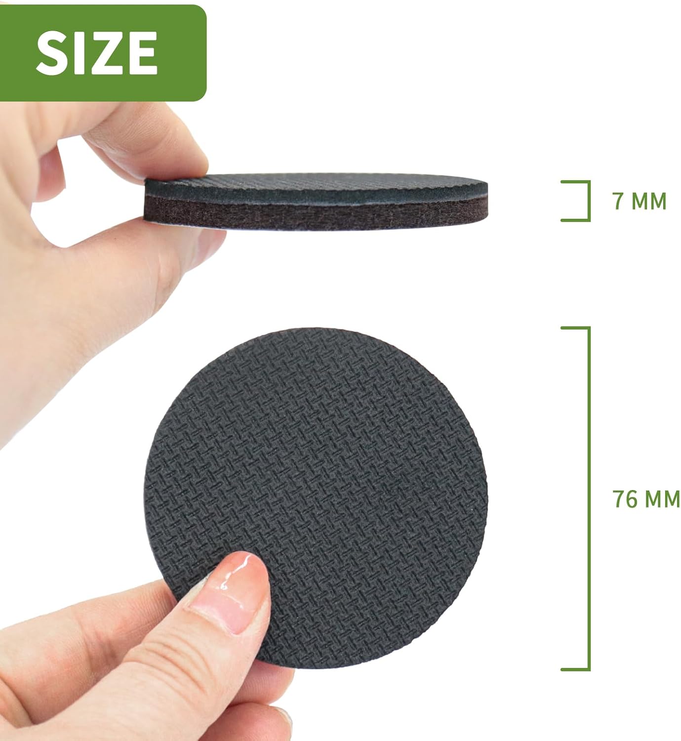 Non Slip Furniture Pads 16 PCS 2 1/2'' Round - Anti Slip Furniture Pads - Self Adhesive Rubber Feet Furniture Feet - Chair Leg Floor Protectors - Keep Furniture in Place