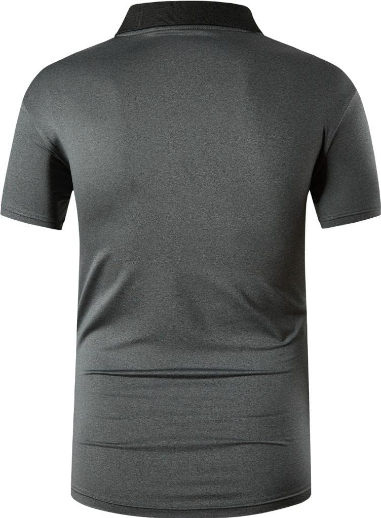 jeansian Men's Sport Outdoor Quick Dry Fit Short Sleeves Polo Tee Shirt Tshirt T-Shirt Tops Golf Tennis Bowling LSL195