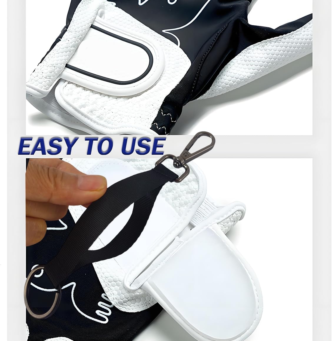 4PCS Golf Glove Grabber Holder,Glove Belt Keeper Strap, Stylish Glove Holder with Metal Clip and Keyring,Essential Golf Glove Accessories