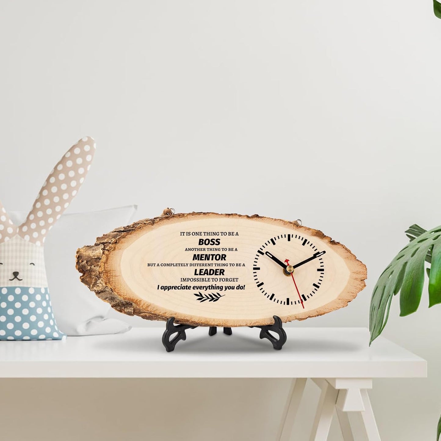 BeauGift Boss Gifts for Men Women, Wooden Clock Gift for Leader from Employee Coworkers, Boss Day Retirement for Mentor Leader Manager