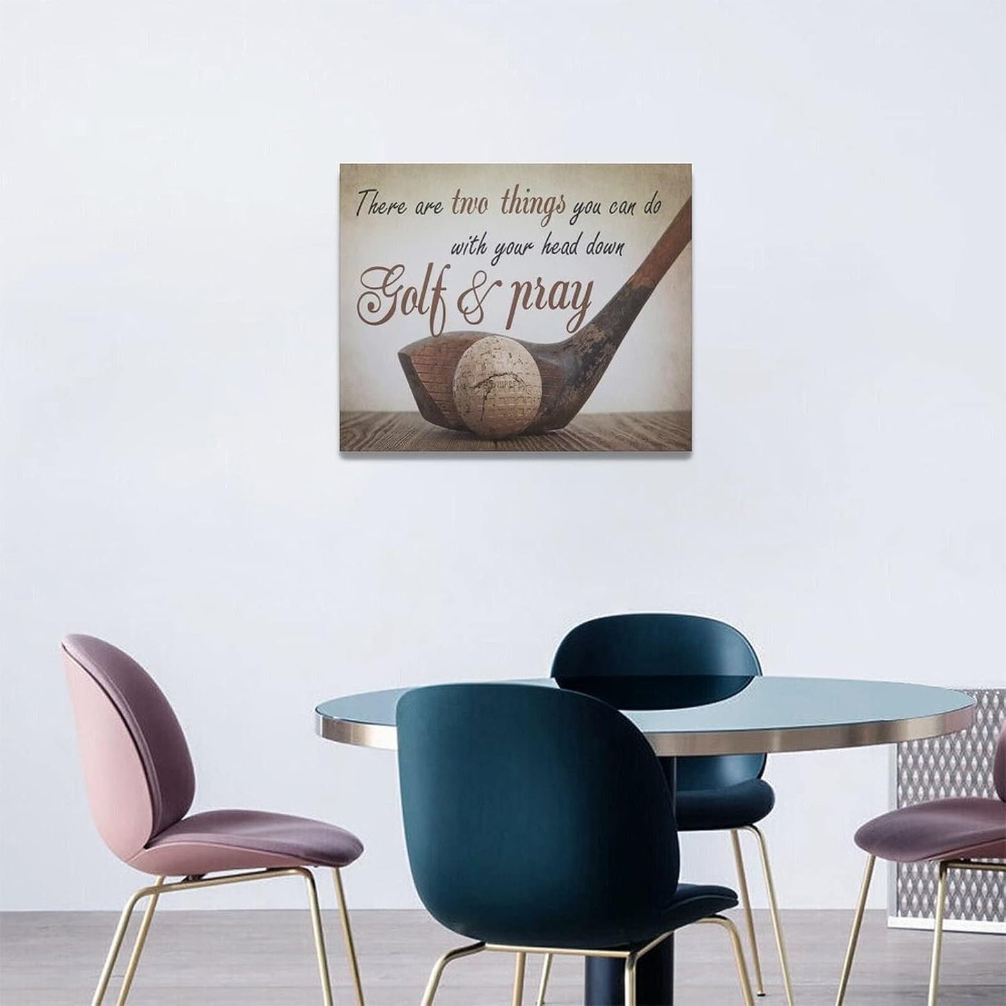 Golf Wall Art Sports Golf Pictures Wall Decor Motivational Quotes Canvas Painting Artwork Modern Home Decorations Framed for Bedroom Office Living Room 16"x20"