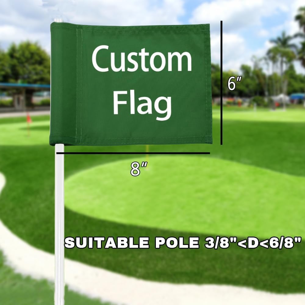 Custom Golf Flags Personalized Mini Pin Flag with Tube Inset Double Sided Flag for Backyard Garden-6x8inch