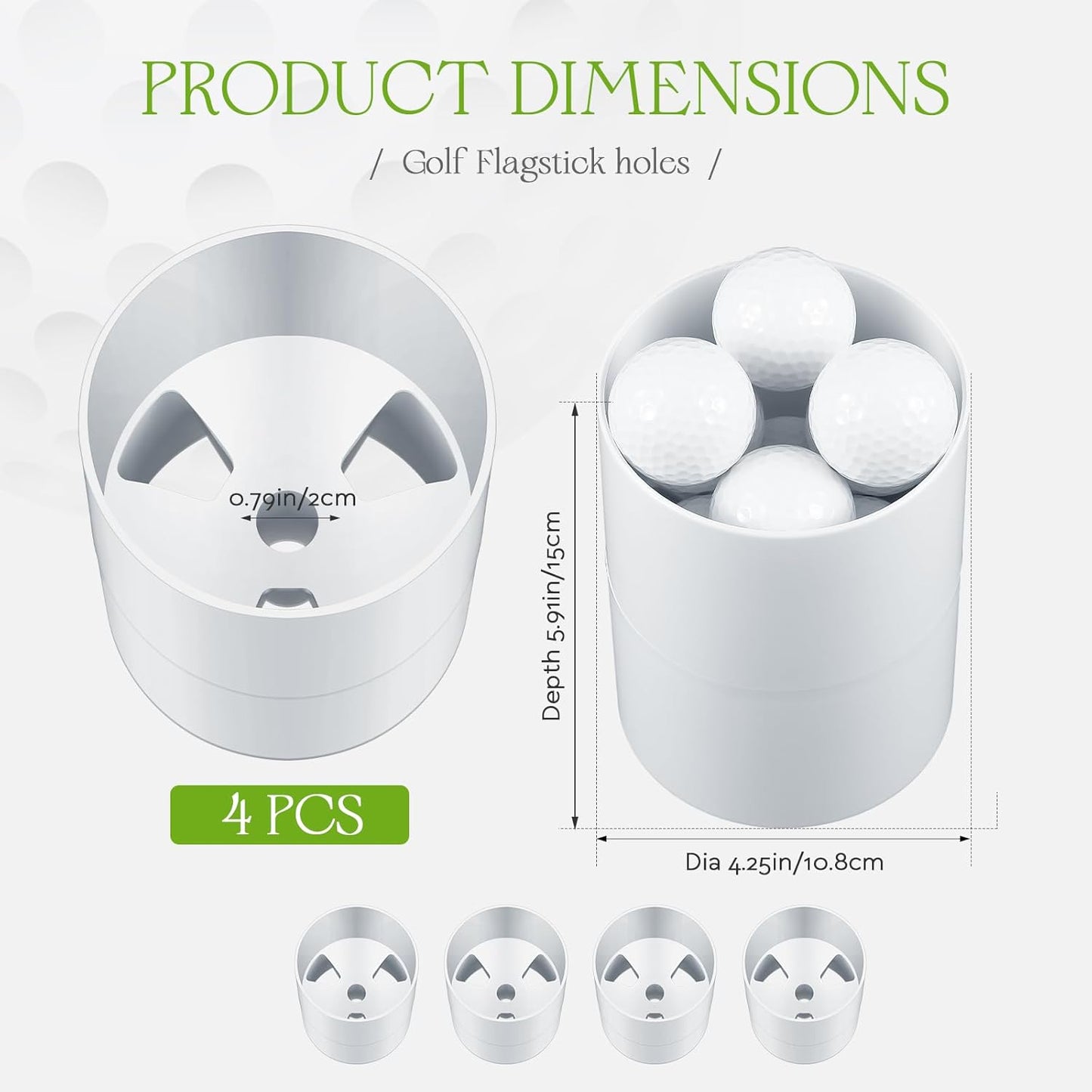 Leitee Golf Hole Cup Practice Putting Green Hole ABS Plastic Golf Putting Cup for Outdoor Backyard