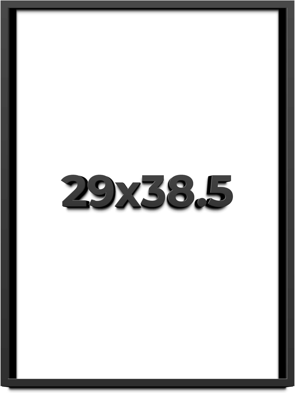 29x38.5 Shadow Box Black Solid Wood Display Frame with White Acid-Free Backing UV Acrylic & Hanging Hardware - with 3/4" Usable Depth