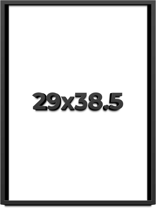 29x38.5 Shadow Box Black Solid Wood Display Frame with White Acid-Free Backing UV Acrylic & Hanging Hardware - with 3/4" Usable Depth