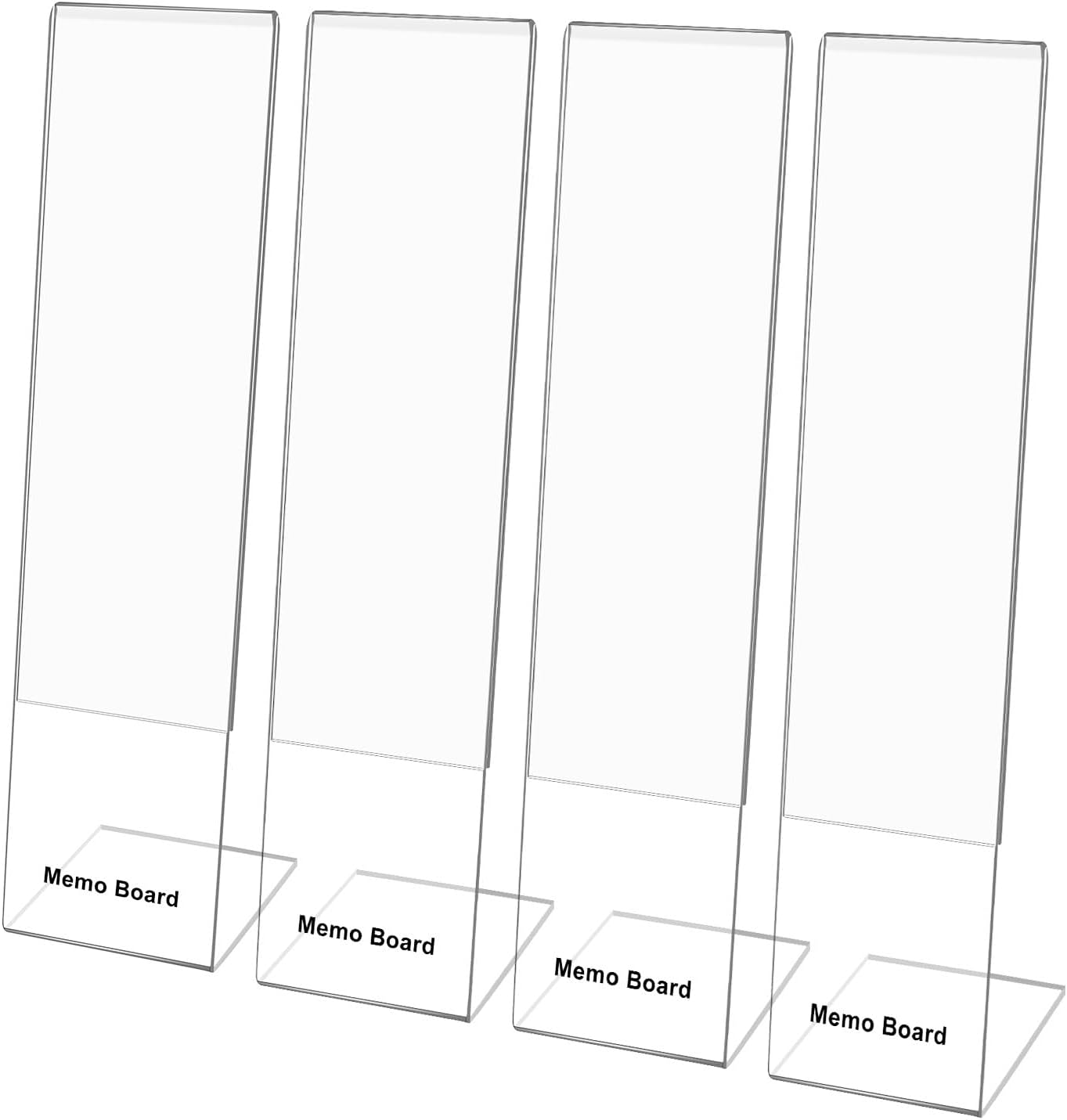Monitor Memo Board Holder by Computer Screen Acrylic Sticky Note Stand Message Panel Reminder for Office, Pack of 4, Clear