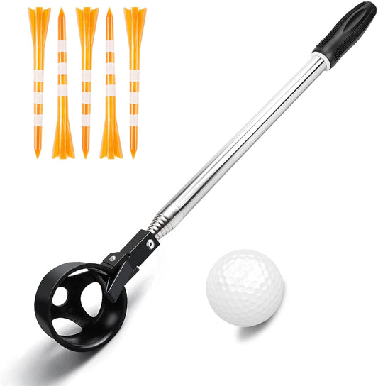 prowithlin Golf Ball Retriever, Golf Balls Retrievers Telescopic for Water with Automatic Locking Scoop, Balls Retriever Tool Golf with Grabber Tool, Golf Accessories Golf Gift for Men