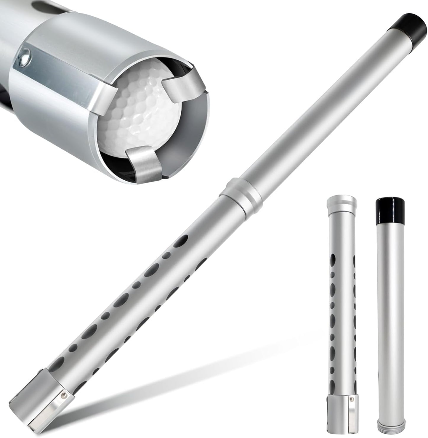 Golf Ball Shag Tube Professional Golf Ball Picker Upper Aluminum Golf Ball Retriever Collector Practice Pick-up Sucker Tool