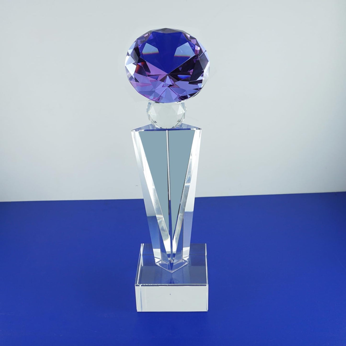 Optical Crystal Glass Diamond Trophy Awards Recognition Achievement Reality Personalized Custom Laser Etched Engraving Trophy
