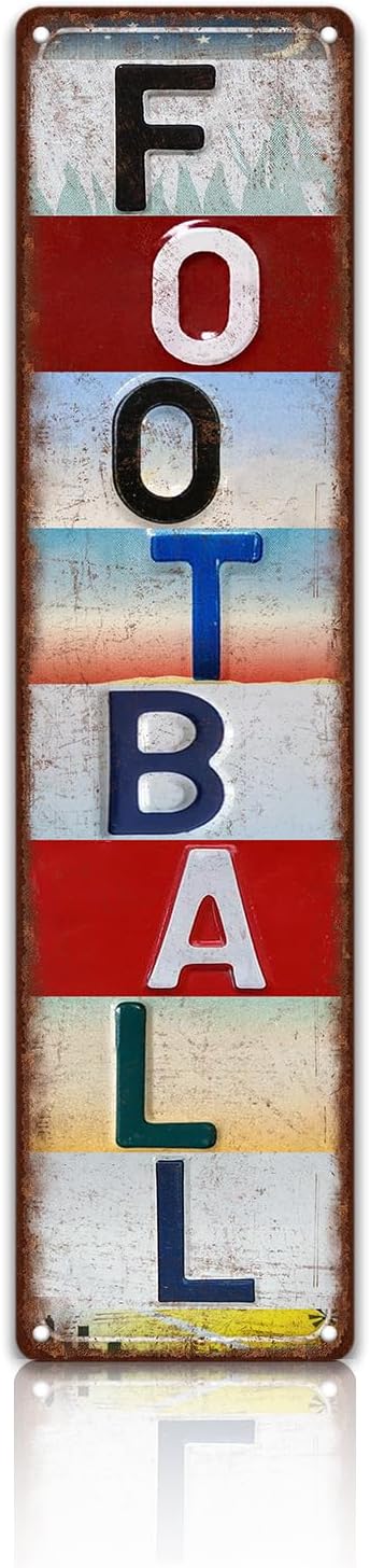 Vintage Sport Street Sign Football Wall Decor Metal Tin Signs Poster