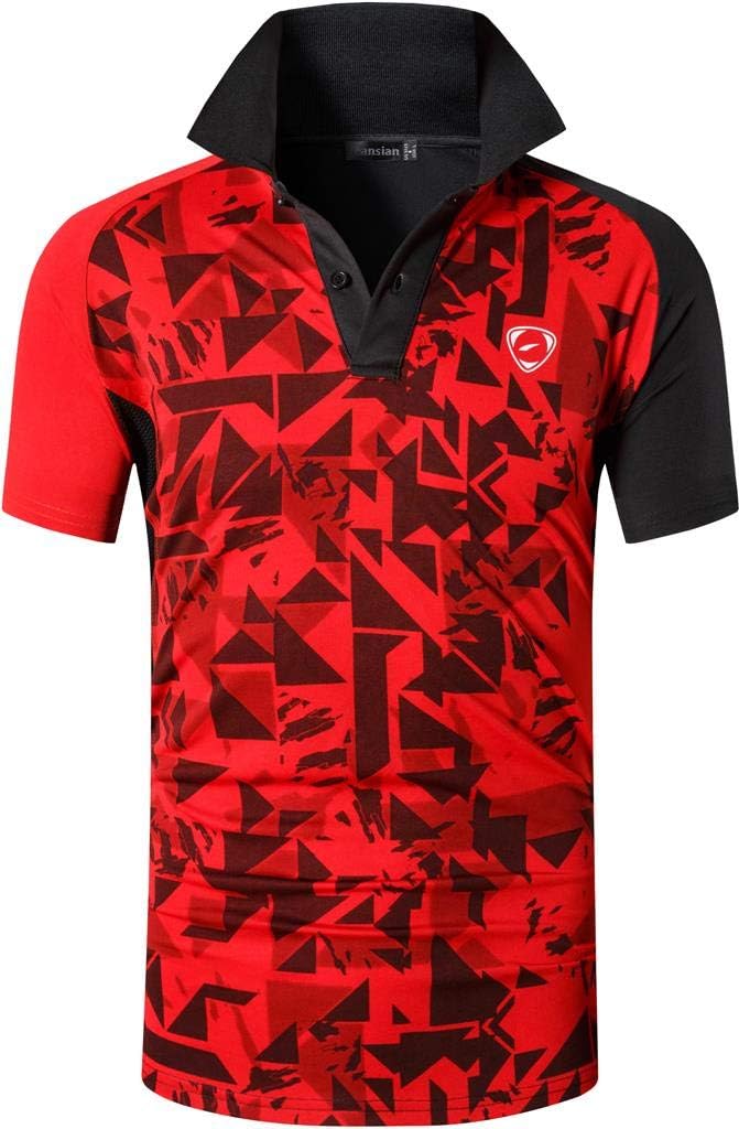jeansian Men's Sport Outdoor Quick Dry Fit Short Sleeves Polo Tee Shirt Tshirt T-Shirt Tops Golf Tennis Bowling LSL195
