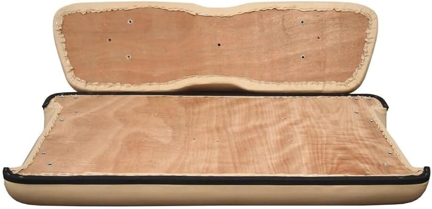 Huskey Parts Company Golf Cart Seat Cushion Set for Front Seat Lean Back & Bottom Stone Color for Club Car DS 2005 to 2013, Golf Cart Front Seat Replacement with Mounting Hardware & Hinges