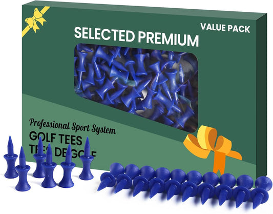 Plastic Golf Castle Tees Step Down Value 200 Count, Unbreakable Mixed or Same Height 1, 1 1/4, 2 3/4, 2 1/4, 2, 1 3/4, 1 1/2 Inch Length Colorful Pack for Practice