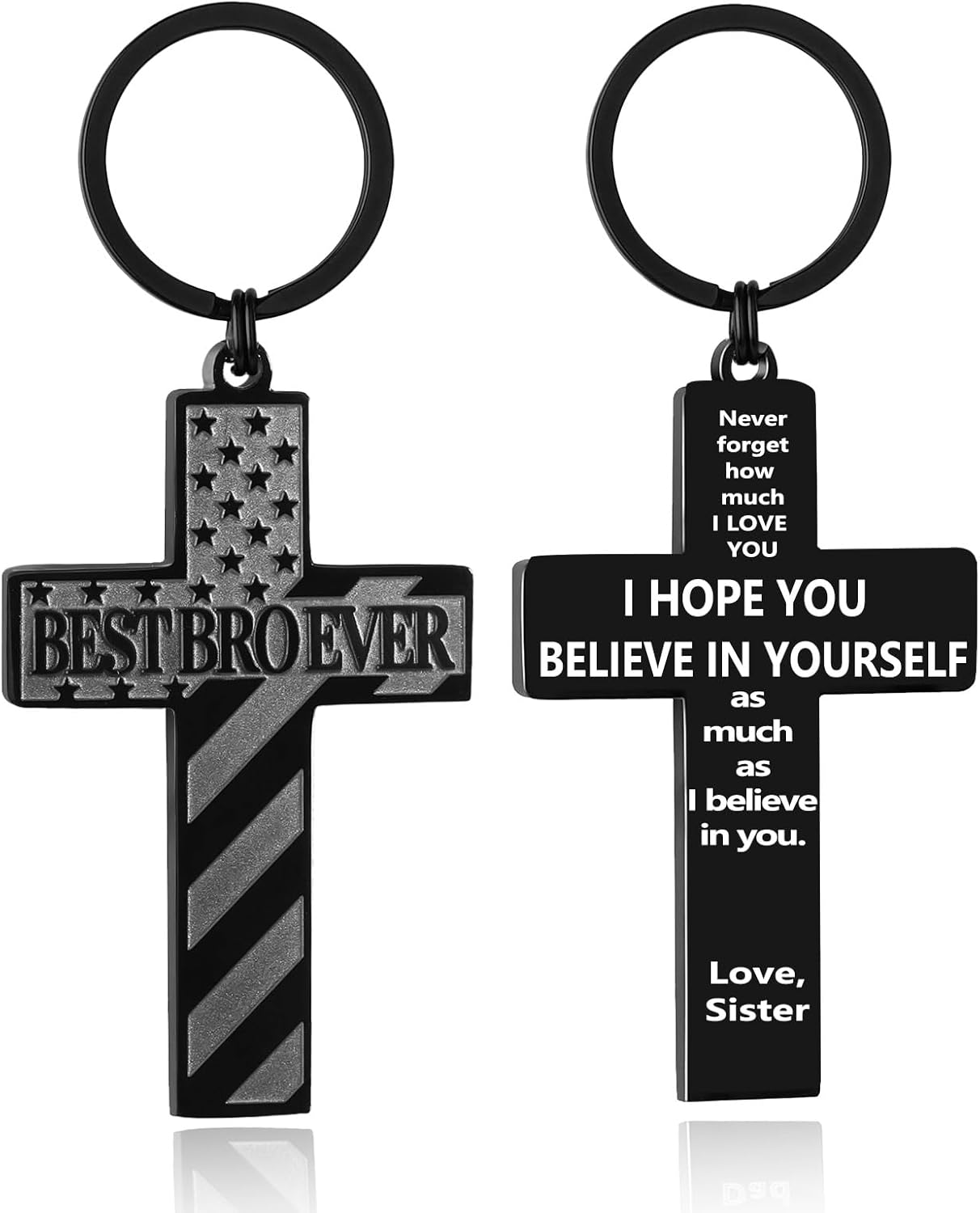 Football/Baseball/Soccer/Basketball Cross Keychains for Men First Communion Baptism Confirmation,Mens Gifts