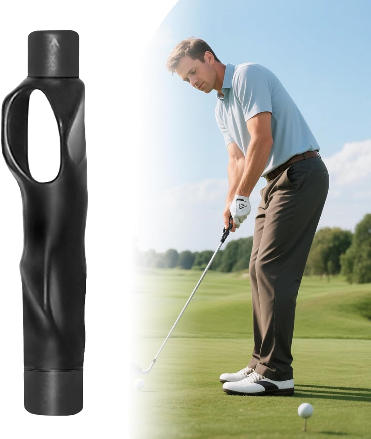 Grip Trainer Golf, Grip Aid Golf, Golf Swing Trainer, Corrects Left and Right Hand Position to Help Train Correct Hand Position,Enhance Grip Strength, Precision and Swing