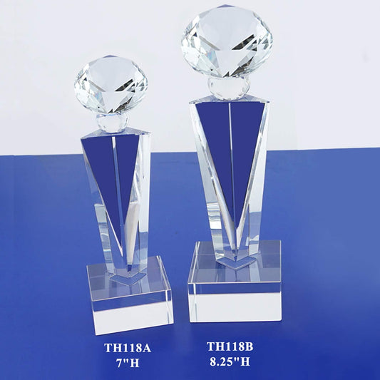 Optical Crystal Glass Diamond Trophy Awards Recognition Achievement Reality Personalized Custom Laser Etched Engraving Trophy