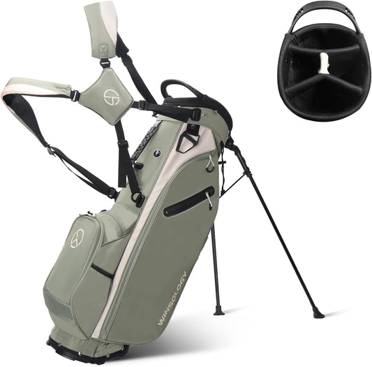 Lightweight Golf Stand Bag with 4 Way Top Dividers for Men and Women, Only 4.2 Pounds, 8 Storage Pockets Including Cooler, Double Shoulder Straps, Womens Golf Club Bag