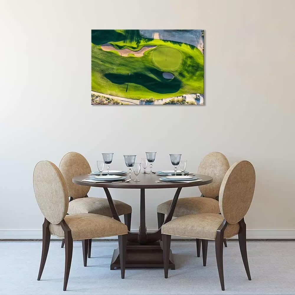 chenchenArt Arizona Golf Course Wall Art for Living Room Bedroom Bathroom Home Decorations Golf Course Picture Poster Canvas Prints Modern Artwork Framed Ready to Hang(12''H x 16''W)