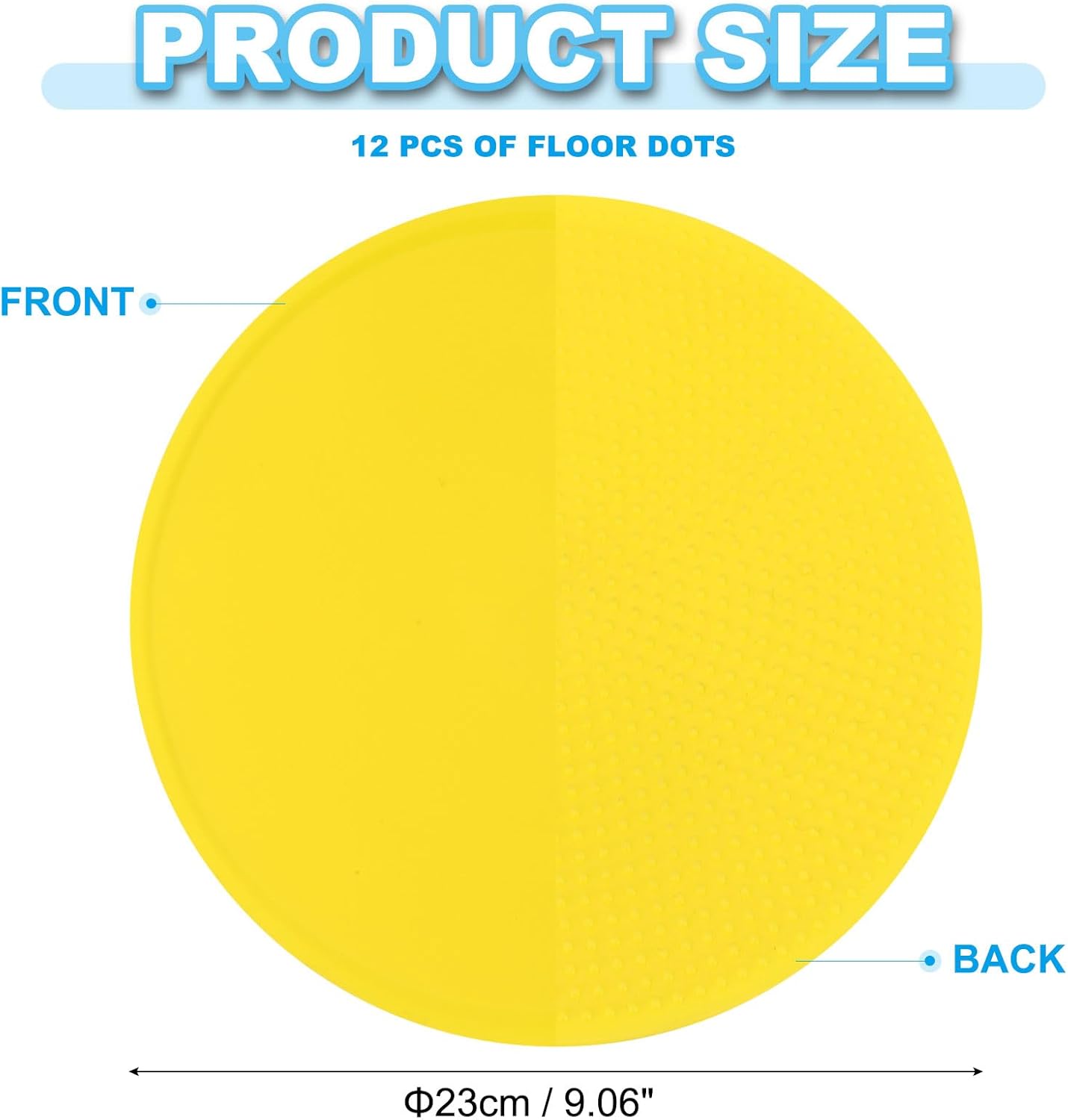 PATIKIL 9 Inch Poly Spot Markers, 12Pcs Non Slip Rubber Floor Dots with Storage Bag Flat Agility Cones for Sports Training Basketball Football