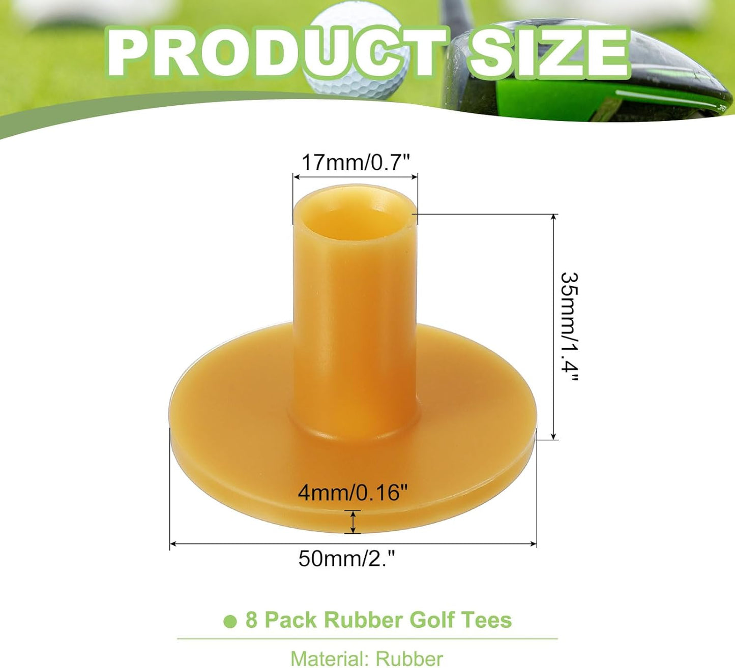 PATIKIL Rubber Golf Tee, Golf Practice Tees Training Driving Range Tee Stable Golf Ball Holder for Outdoor Indoor Hitting Mat