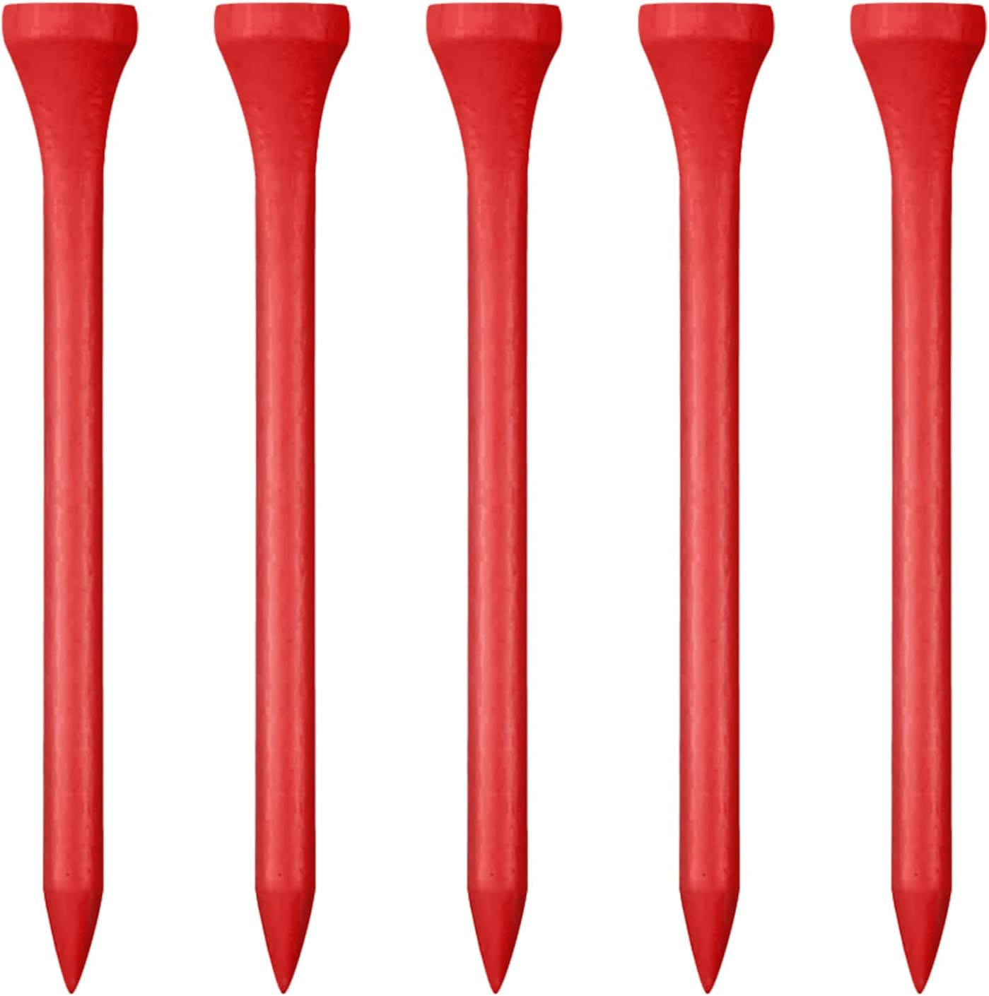 Wooden Golf Tees 3-1/4", 2-3/4", 1-1/2" Available,100 Count (Natural Color, White, Black, Blue, Red, Pink)