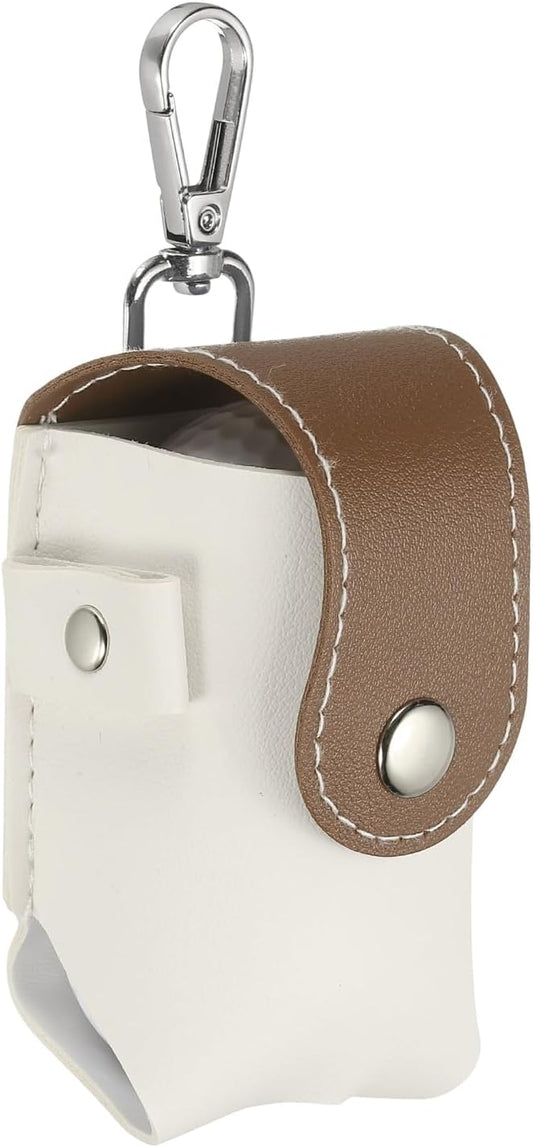 uxcell Golf Ball Bag, Portable PU Leather Golf Ball Pouch with Belt Clip Storage Bag with Tee Holder for Men and Women