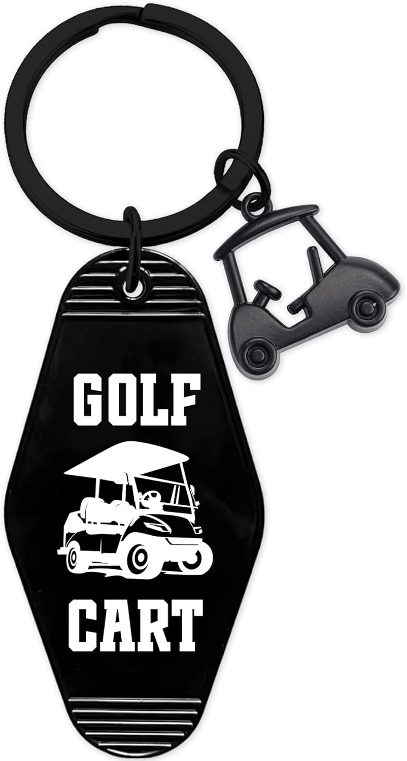 Golf Cart Keychain for Women Men - Keys To The Golf Cart Accessories Retro Metal Keychains for Golf Lovers Players