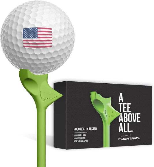FLIGHTPATH Diamond Golf Tees – Patented Design to Reduce Spin for Long, Straight Drives – Low-Friction 3.25” Long Tees, Robotically Tested for Ball Spin – USGA Approved Performance