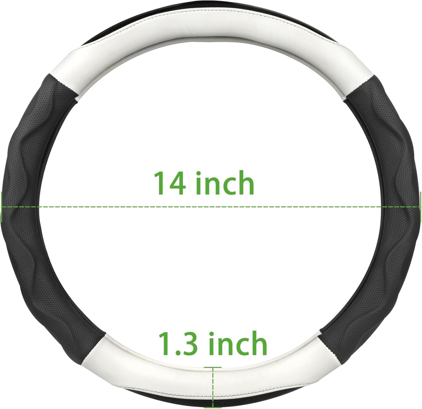 10L0L 14 Inch Golf Cart Steering Wheel Covers for Yamaha, Club Car DS&Precedent, Upgraded Microfiber Anti-Slip Steering Wheel Cover with Pu Leather