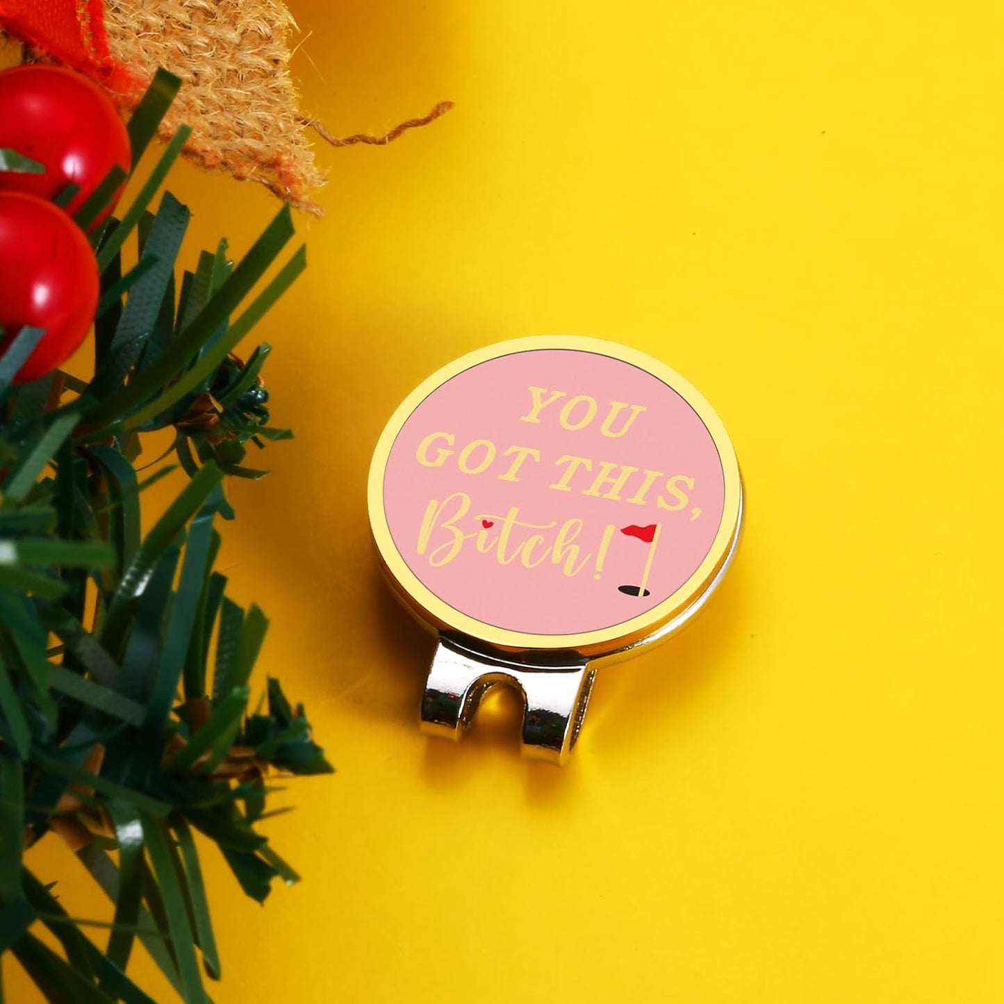 TI-EDC Funny Golf Women's Ball Marker Hat Clip, Golf Stocking Stuffer for Women, Womens Funny Golf Accessories, Funny Golf Ball Marker Accessories, Valentines Day Gifts for Girlfriend